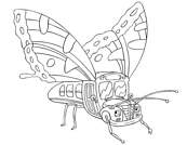 coloriage le bus magique avec ses ailes de papillon